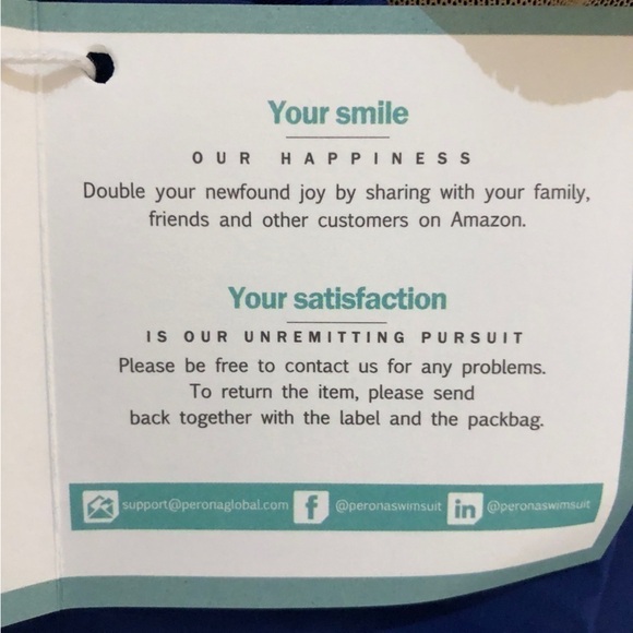 NWT - PERONA - Solid Blue V-Neck Tank Style Modest One-Piece Swimsuit - Size 14 - Picture 11 of 11